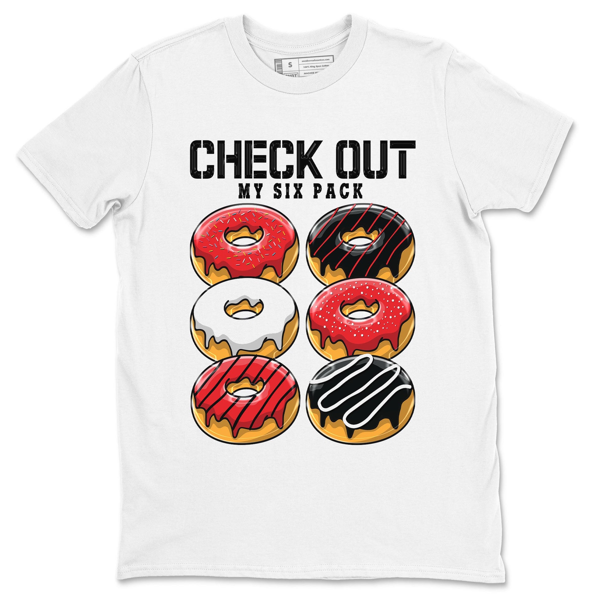 Air Jordan 1 Satin Bred shirt to match jordans Check Out My Six Pack sneaker tees AJ1 Retro Satin Bred SNRT Sneaker Tees Sneaker Matching Clothing Brand Unisex Sneaker Tee White 2 T-Shirt