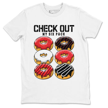 Air Jordan 1 Satin Bred shirt to match jordans Check Out My Six Pack sneaker tees AJ1 Retro Satin Bred SNRT Sneaker Tees Sneaker Matching Clothing Brand Unisex Sneaker Tee White 2 T-Shirt