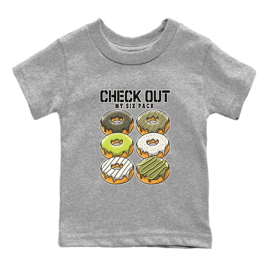 Jordan 1 Low X Travis Scott Golf Olive shirt to match jordans Check Out My Six Pack sneaker release tees Air Jordan 1 Travis Scott Golf Olive SNRT Sneaker Tees Baby Toddler Heather Grey 2 T-Shirt
