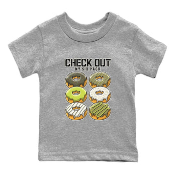 Jordan 1 Low X Travis Scott Golf Olive shirt to match jordans Check Out My Six Pack sneaker release tees Air Jordan 1 Travis Scott Golf Olive SNRT Sneaker Tees Baby Toddler Heather Grey 2 T-Shirt
