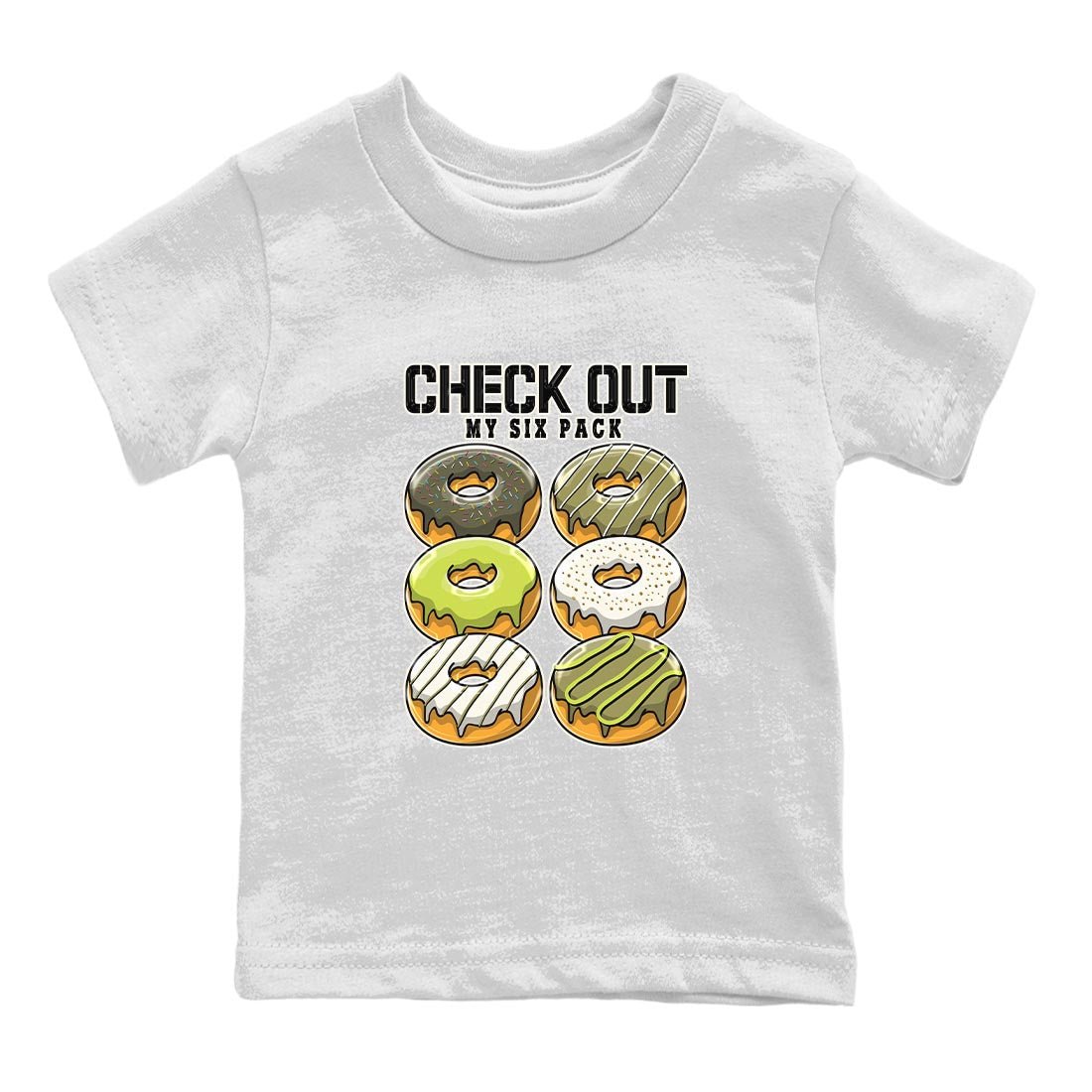 Jordan 1 Low X Travis Scott Golf Olive shirt to match jordans Check Out My Six Pack sneaker release tees Air Jordan 1 Travis Scott Golf Olive SNRT Sneaker Tees Baby Toddler White 2 T-Shirt