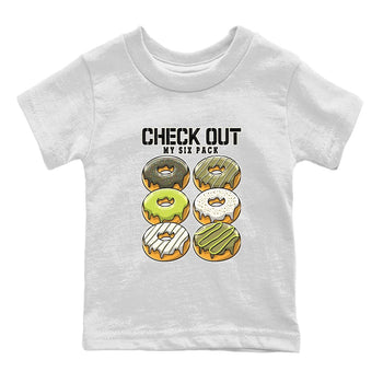Jordan 1 Low X Travis Scott Golf Olive shirt to match jordans Check Out My Six Pack sneaker release tees Air Jordan 1 Travis Scott Golf Olive SNRT Sneaker Tees Baby Toddler White 2 T-Shirt