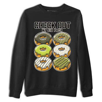 Jordan 1 Low X Travis Scott Golf Olive shirt to match jordans Check Out My Six Pack sneaker release tees Air Jordan 1 Travis Scott Golf Olive SNRT Sneaker Tees Unisex Streetwear Clothing Black 2 T-Shirt