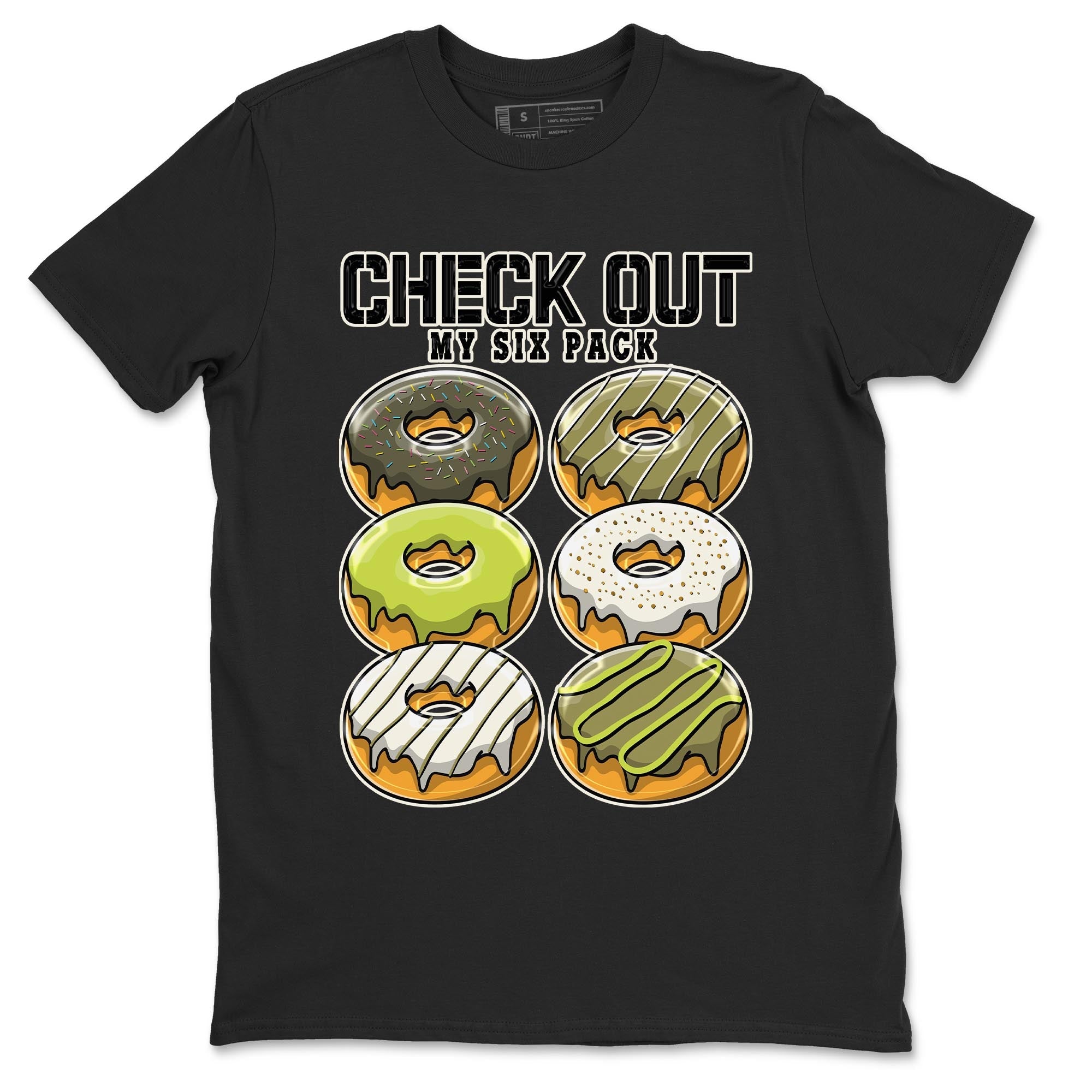 Jordan 1 Low X Travis Scott Golf Olive shirt to match jordans Check Out My Six Pack sneaker release tees Air Jordan 1 Travis Scott Golf Olive SNRT Sneaker Tees Unisex Streetwear Clothing Black 2 T-Shirt