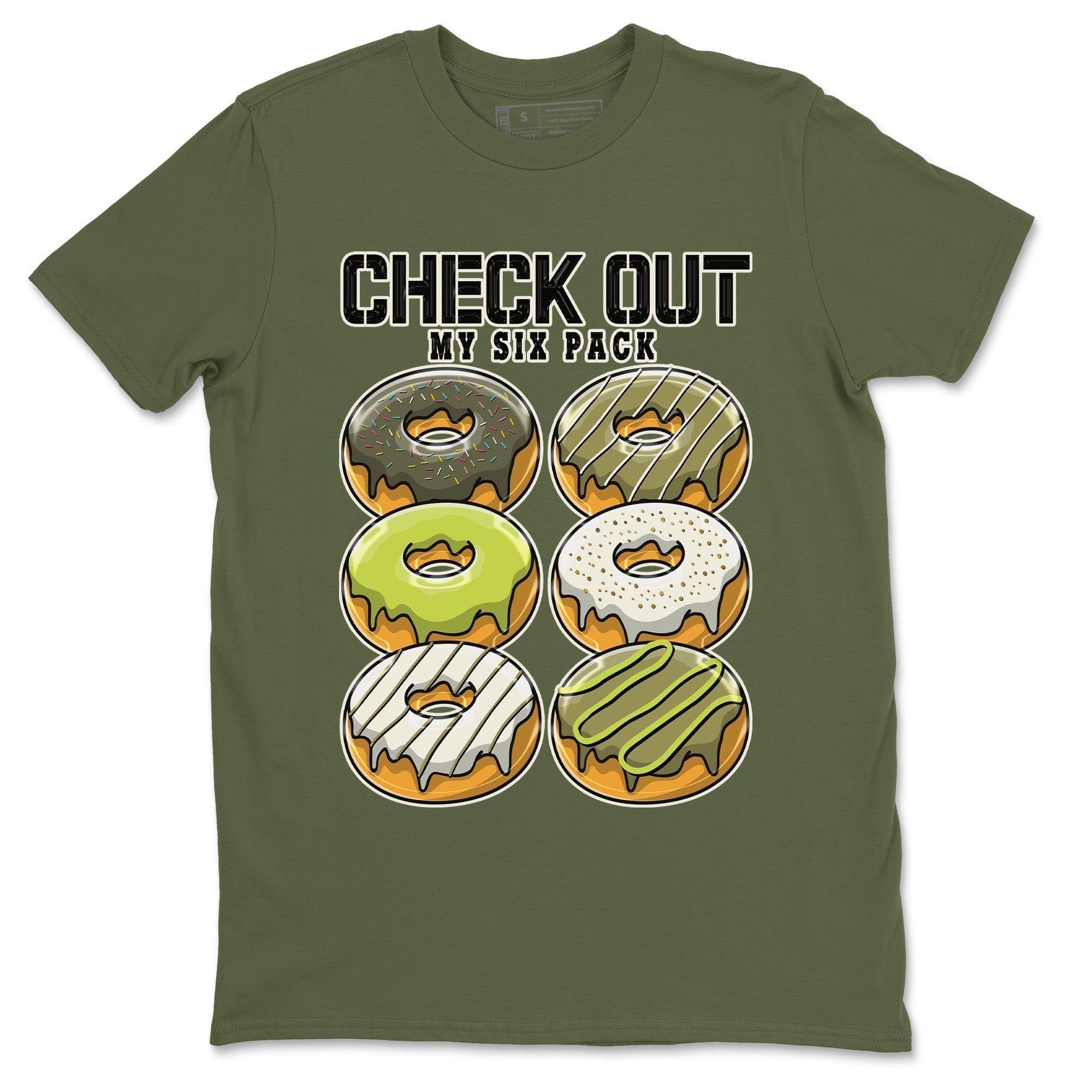 Jordan 1 Low X Travis Scott Golf Olive shirt to match jordans Check Out My Six Pack sneaker release tees Air Jordan 1 Travis Scott Golf Olive SNRT Sneaker Tees Unisex Streetwear Clothing Military Green 2 T-Shirt