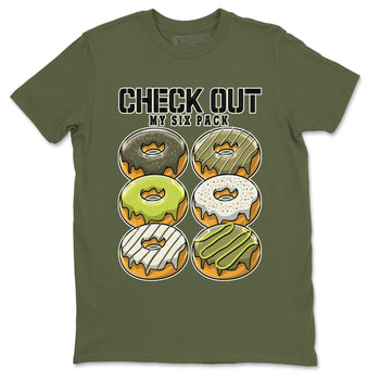 Jordan 1 Low X Travis Scott Golf Olive shirt to match jordans Check Out My Six Pack sneaker release tees Air Jordan 1 Travis Scott Golf Olive SNRT Sneaker Tees Unisex Streetwear Clothing Military Green 2 T-Shirt