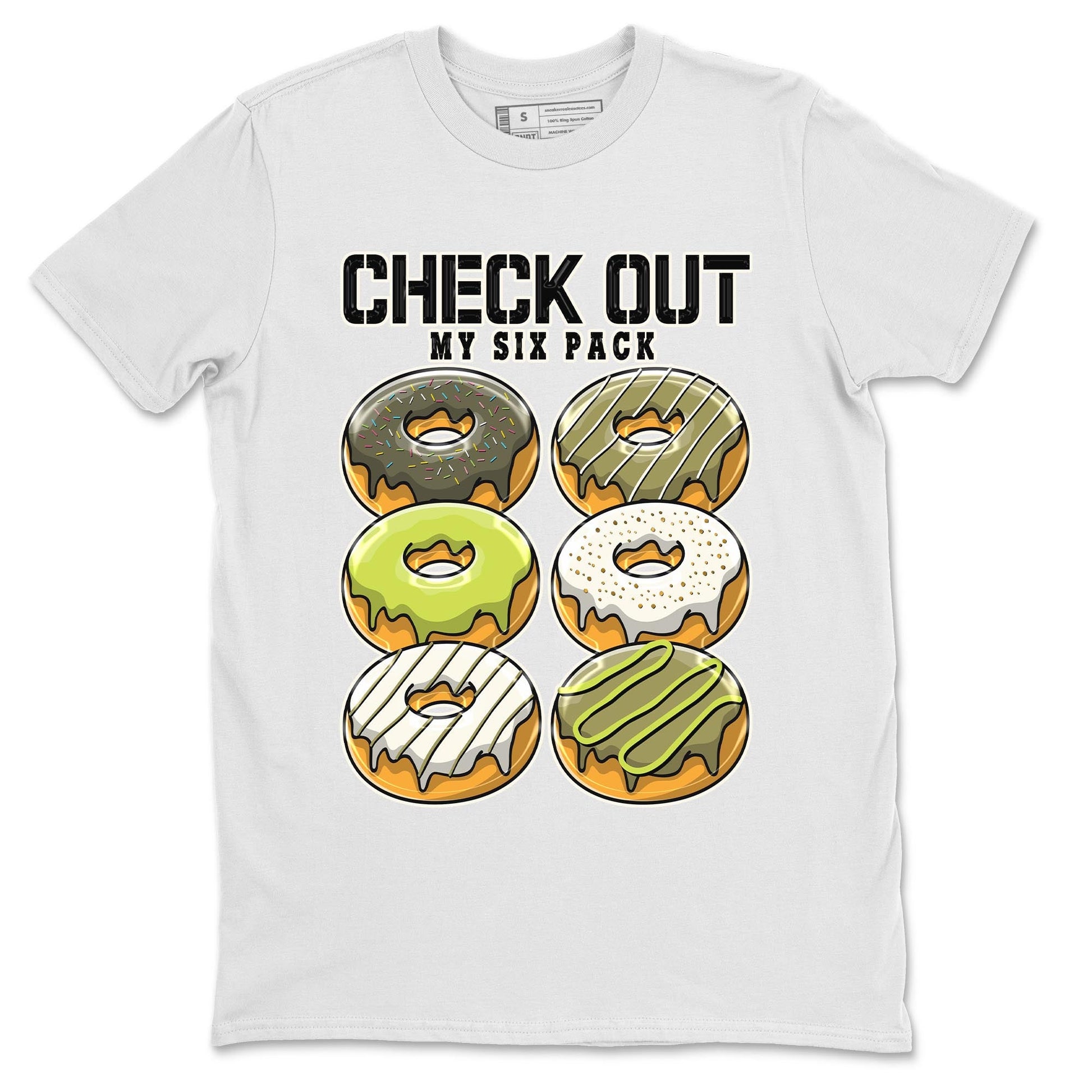 Jordan 1 Low X Travis Scott Golf Olive shirt to match jordans Check Out My Six Pack sneaker release tees Air Jordan 1 Travis Scott Golf Olive SNRT Sneaker Tees Unisex Streetwear Clothing White 2 T-Shirt