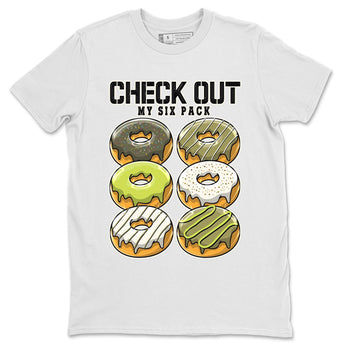 Jordan 1 Low X Travis Scott Golf Olive shirt to match jordans Check Out My Six Pack sneaker release tees Air Jordan 1 Travis Scott Golf Olive SNRT Sneaker Tees Unisex Streetwear Clothing White 2 T-Shirt