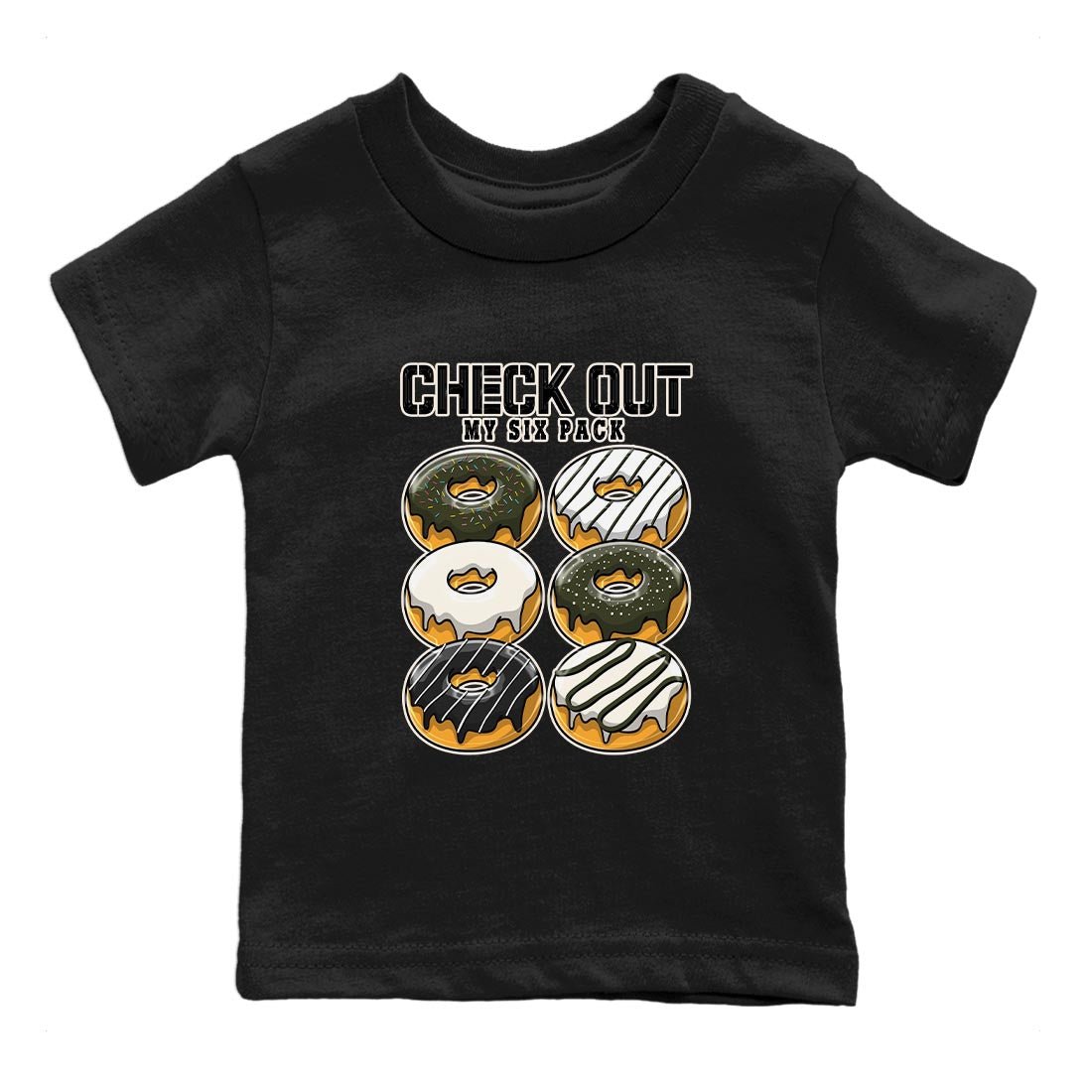 Air Jordan 1 Travis Scott Olive Sneaker Match Tees Check Out My Six Pack Sneaker Tees AJ1 Travis Scott Olive Sneaker Release Tees Kids Shirts Black 2