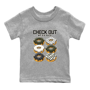 Air Jordan 1 Travis Scott Olive Sneaker Match Tees Check Out My Six Pack Sneaker Tees AJ1 Travis Scott Olive Sneaker Release Tees Kids Shirts Heather Grey 2