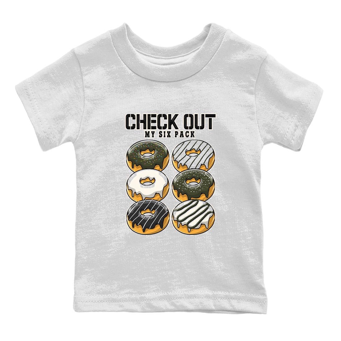 Air Jordan 1 Travis Scott Olive Sneaker Match Tees Check Out My Six Pack Sneaker Tees AJ1 Travis Scott Olive Sneaker Release Tees Kids Shirts White 2