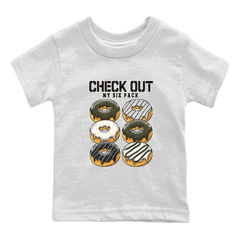 Air Jordan 1 Travis Scott Olive Sneaker Match Tees Check Out My Six Pack Sneaker Tees AJ1 Travis Scott Olive Sneaker Release Tees Kids Shirts White 2