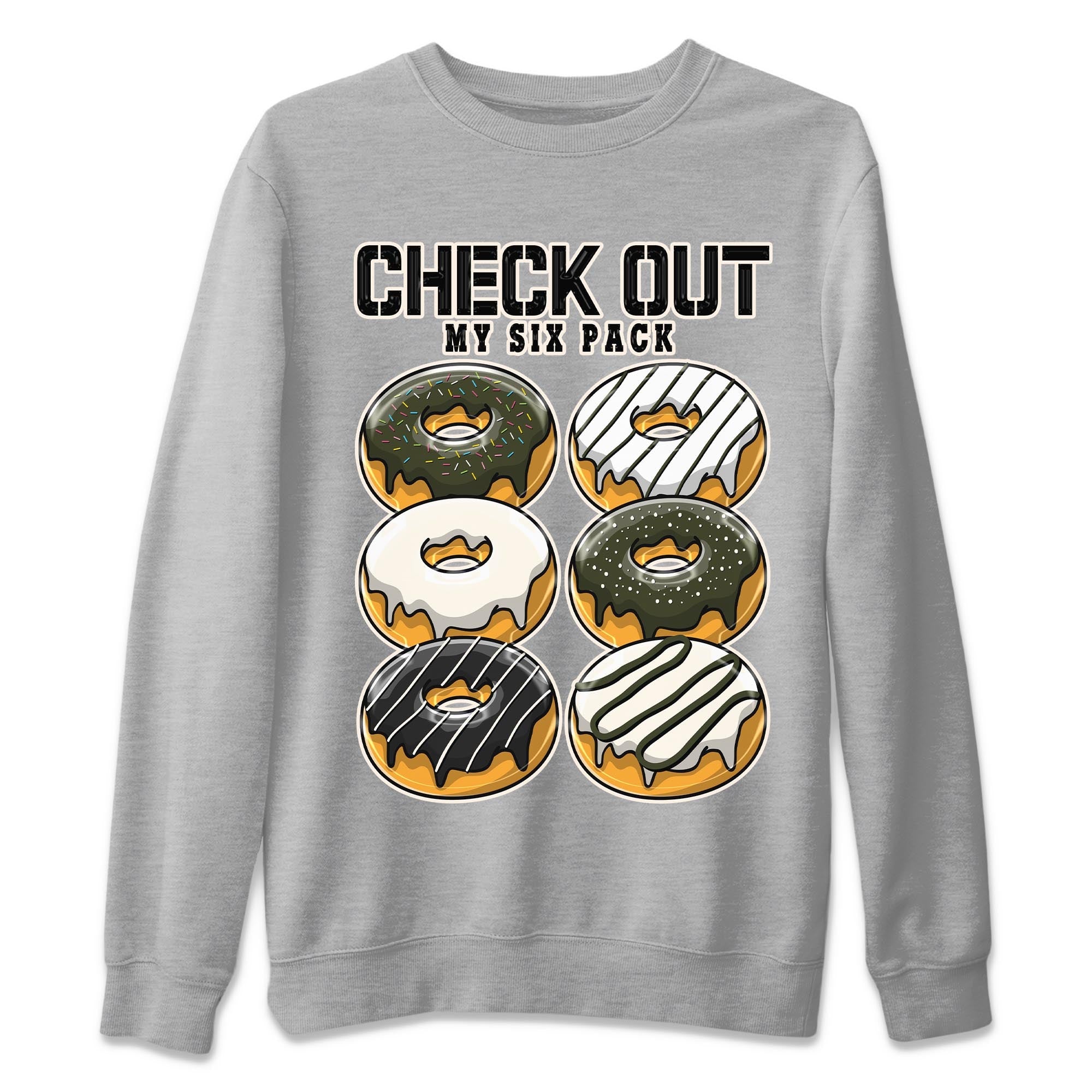 Air Jordan 1 Travis Scott Olive Sneaker Match Tees Check Out My Six Pack Sneaker Tees AJ1 Travis Scott Olive Sneaker Release Tees Unisex Shirts Heather Grey 2