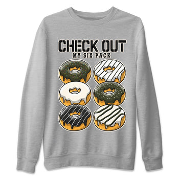 Air Jordan 1 Travis Scott Olive Sneaker Match Tees Check Out My Six Pack Sneaker Tees AJ1 Travis Scott Olive Sneaker Release Tees Unisex Shirts Heather Grey 2