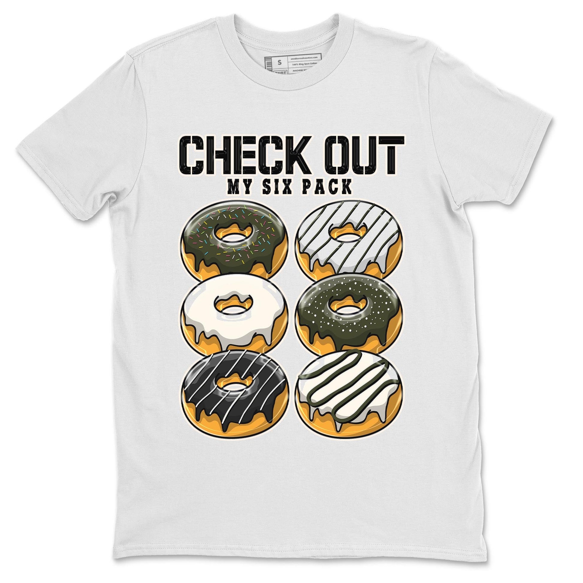 Air Jordan 1 Travis Scott Olive Sneaker Match Tees Check Out My Six Pack Sneaker Tees AJ1 Travis Scott Olive Sneaker Release Tees Unisex Shirts White 2