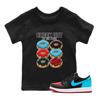 Air Jordan 1 Low UNC to Chicago shirt to match jordans Check Out My Six Pack sneaker tees Air Jordan 1 UNC to Chicago SNRT Sneaker Release Tees Baby Toddler Black 1 T-Shirt