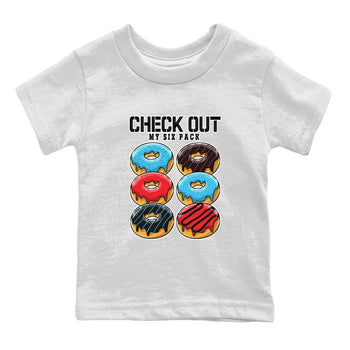 Air Jordan 1 Low UNC to Chicago shirt to match jordans Check Out My Six Pack sneaker tees Air Jordan 1 UNC to Chicago SNRT Sneaker Release Tees Baby Toddler White 2 T-Shirt