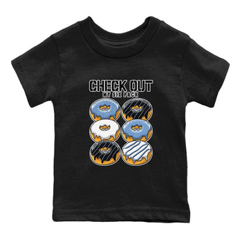 Air Jordan 1 Retro High OG University Blue shirt to match jordans Check Out My Six Pack sneaker tees Air Jordan 1 UNC Toe SNRT Sneaker Release Tees Baby Toddler Black 2 T-Shirt