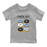 Air Jordan 1 Retro High OG University Blue shirt to match jordans Check Out My Six Pack sneaker tees Air Jordan 1 UNC Toe SNRT Sneaker Release Tees Baby Toddler Heather Grey 2 T-Shirt