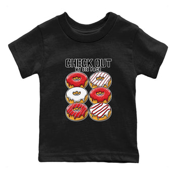 1s Low University Red shirt to match jordans Check Out My Six Pack sneaker tees Air Jordan 1 University Red SNRT Sneaker Tees Sneaker Matching Clothing Brand Baby Toddler Black 2 T-Shirt