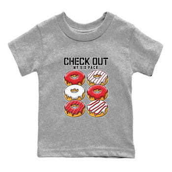 1s Low University Red shirt to match jordans Check Out My Six Pack sneaker tees Air Jordan 1 University Red SNRT Sneaker Tees Sneaker Matching Clothing Brand Baby Toddler Heather Grey 2 T-Shirt