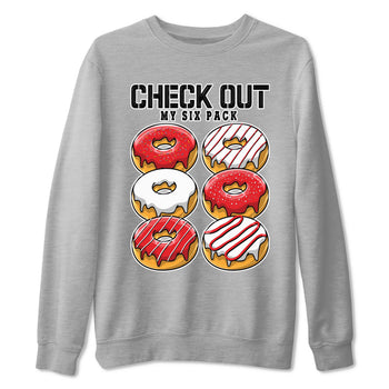 1s Low University Red shirt to match jordans Check Out My Six Pack sneaker tees Air Jordan 1 University Red SNRT Sneaker Tees Sneaker Matching Clothing Brand Unisex Sneaker Tee Heather Grey 2 T-Shirt