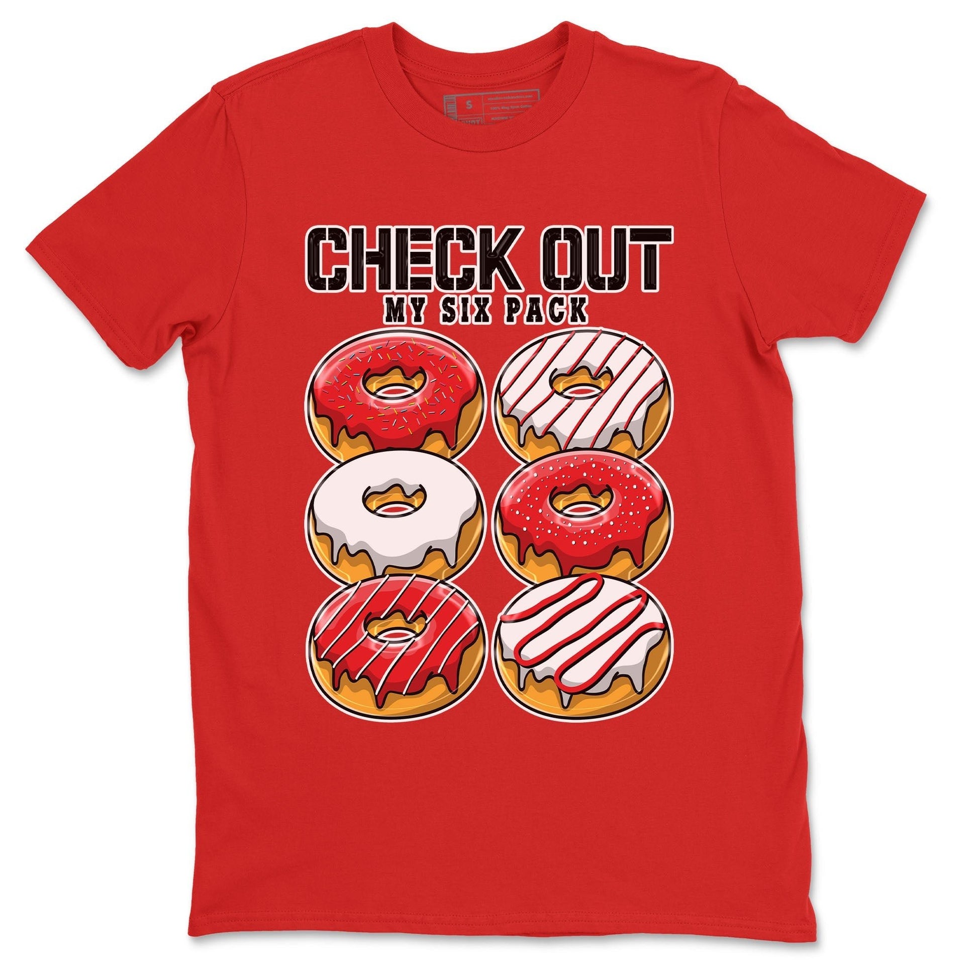 1s Low University Red shirt to match jordans Check Out My Six Pack sneaker tees Air Jordan 1 University Red SNRT Sneaker Tees Sneaker Matching Clothing Brand Unisex Sneaker Tee Red 2 T-Shirt