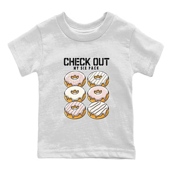 Air Jordan 1 Washed Pink Sneaker Match Tees Check Out My Six Pack Sneaker Tees AJ1 Washed Pink Sneaker Release Tees Kids Shirts White 2