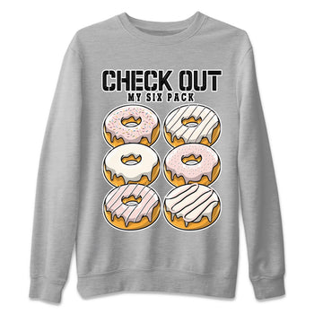 Air Jordan 1 Washed Pink Sneaker Match Tees Check Out My Six Pack Sneaker Tees AJ1 Washed Pink Sneaker Release Tees Unisex Shirts Heather Grey 2
