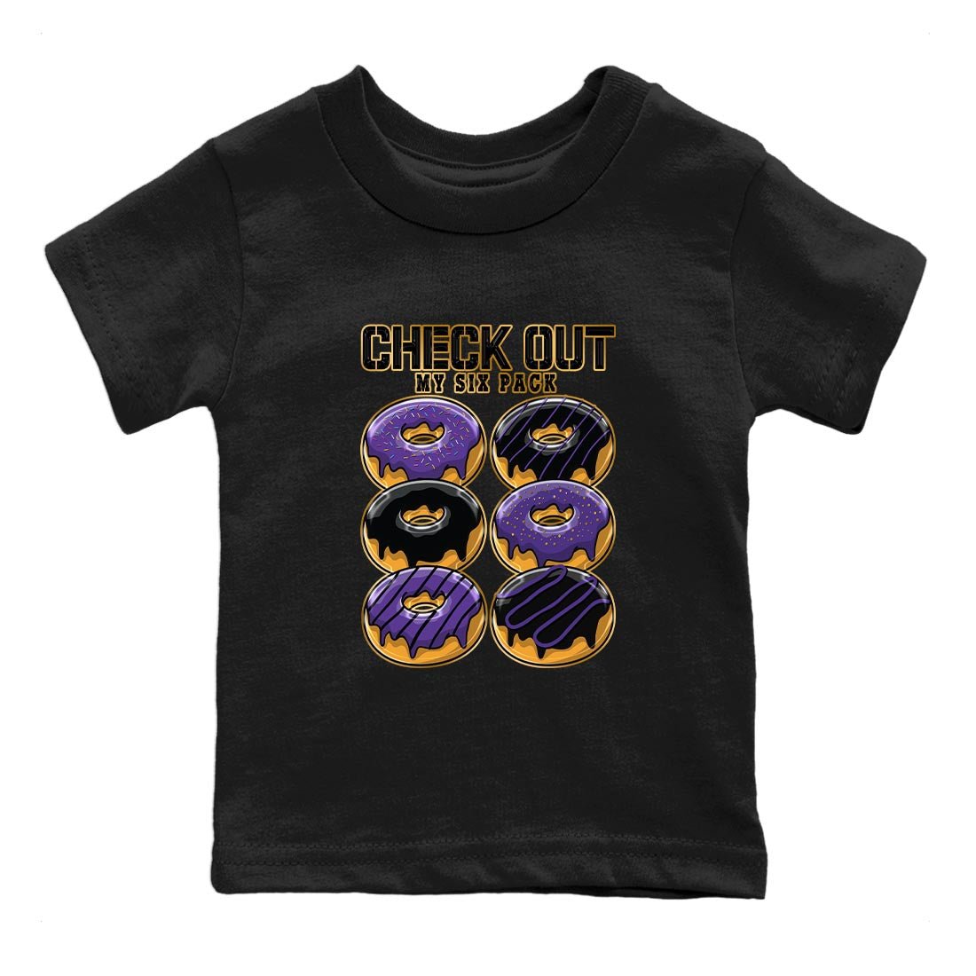 12s Field Purple shirt to match jordans Check Out My Six Pack sneaker tees Air Jordan 12 Field Purple SNRT Sneaker Release Tees Baby Toddler Black 2 T-Shirt