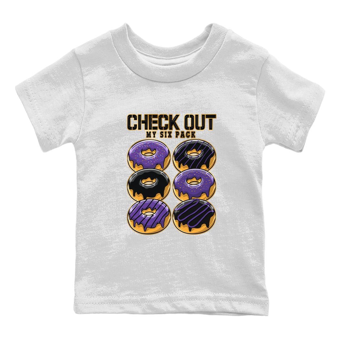 12s Field Purple shirt to match jordans Check Out My Six Pack sneaker tees Air Jordan 12 Field Purple SNRT Sneaker Release Tees Baby Toddler White 2 T-Shirt