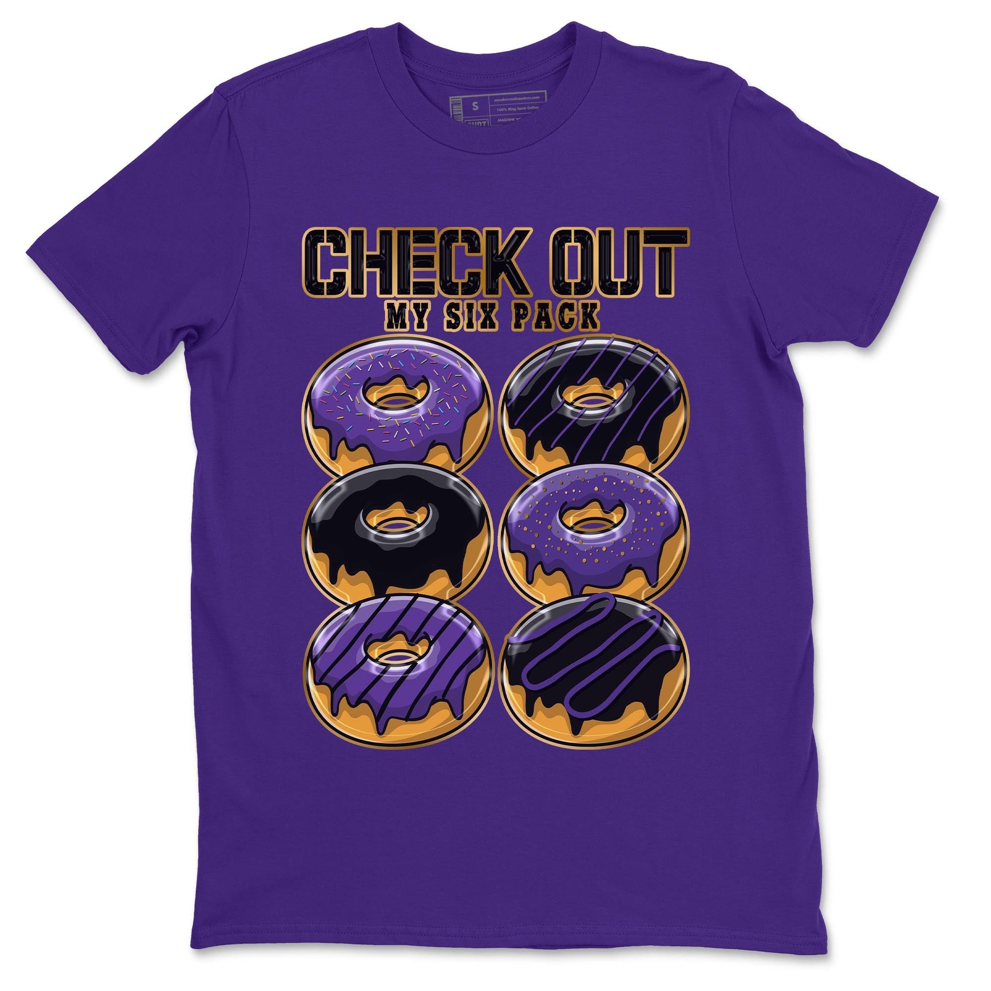 12s Field Purple shirt to match jordans Check Out My Six Pack sneaker tees Air Jordan 12 Field Purple SNRT Sneaker Release Tees Crew Neck Casual Unisex Purple 2 T-Shirt