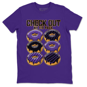 12s Field Purple shirt to match jordans Check Out My Six Pack sneaker tees Air Jordan 12 Field Purple SNRT Sneaker Release Tees Crew Neck Casual Unisex Purple 2 T-Shirt