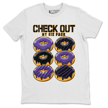 12s Field Purple shirt to match jordans Check Out My Six Pack sneaker tees Air Jordan 12 Field Purple SNRT Sneaker Release Tees Crew Neck Casual Unisex White 2 T-Shirt