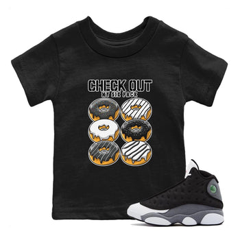 Air Jordan 13 Black Flint Sneaker Match Tees Check Out My Six Pack Sneaker Tees AJ 13s Black Flint Sneaker Release Tees Kids Shirts Black 1