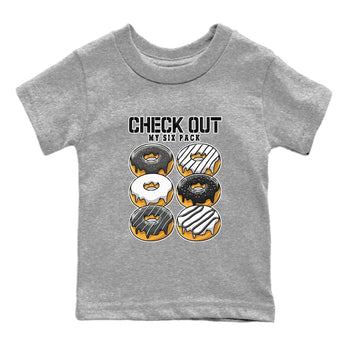 Air Jordan 13 Black Flint Sneaker Match Tees Check Out My Six Pack Sneaker Tees AJ 13s Black Flint Sneaker Release Tees Kids Shirts Heather Grey 2
