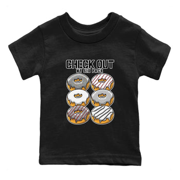 AJ13 Wolf Grey Sneaker Match Tees Check Out My Six Pack Sneaker Tees Air Jordan 13 Wolf Grey SNRT Sneaker Release Tees Kids Shirts Black 2