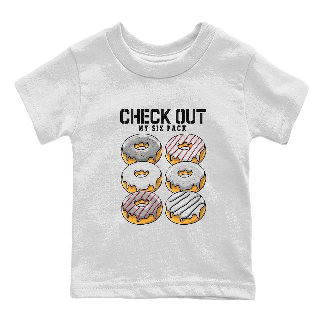 AJ13 Wolf Grey Sneaker Match Tees Check Out My Six Pack Sneaker Tees Air Jordan 13 Wolf Grey SNRT Sneaker Release Tees Kids Shirts White 2