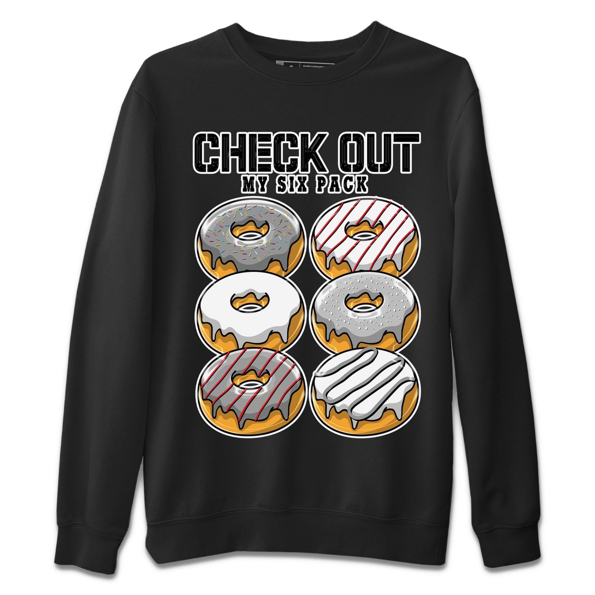 AJ13 Wolf Grey Sneaker Match Tees Check Out My Six Pack Sneaker Tees Air Jordan 13 Wolf Grey SNRT Sneaker Release Tees Unisex Shirts Black 2