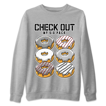 AJ13 Wolf Grey Sneaker Match Tees Check Out My Six Pack Sneaker Tees Air Jordan 13 Wolf Grey SNRT Sneaker Release Tees Unisex Shirts Heather Grey 2