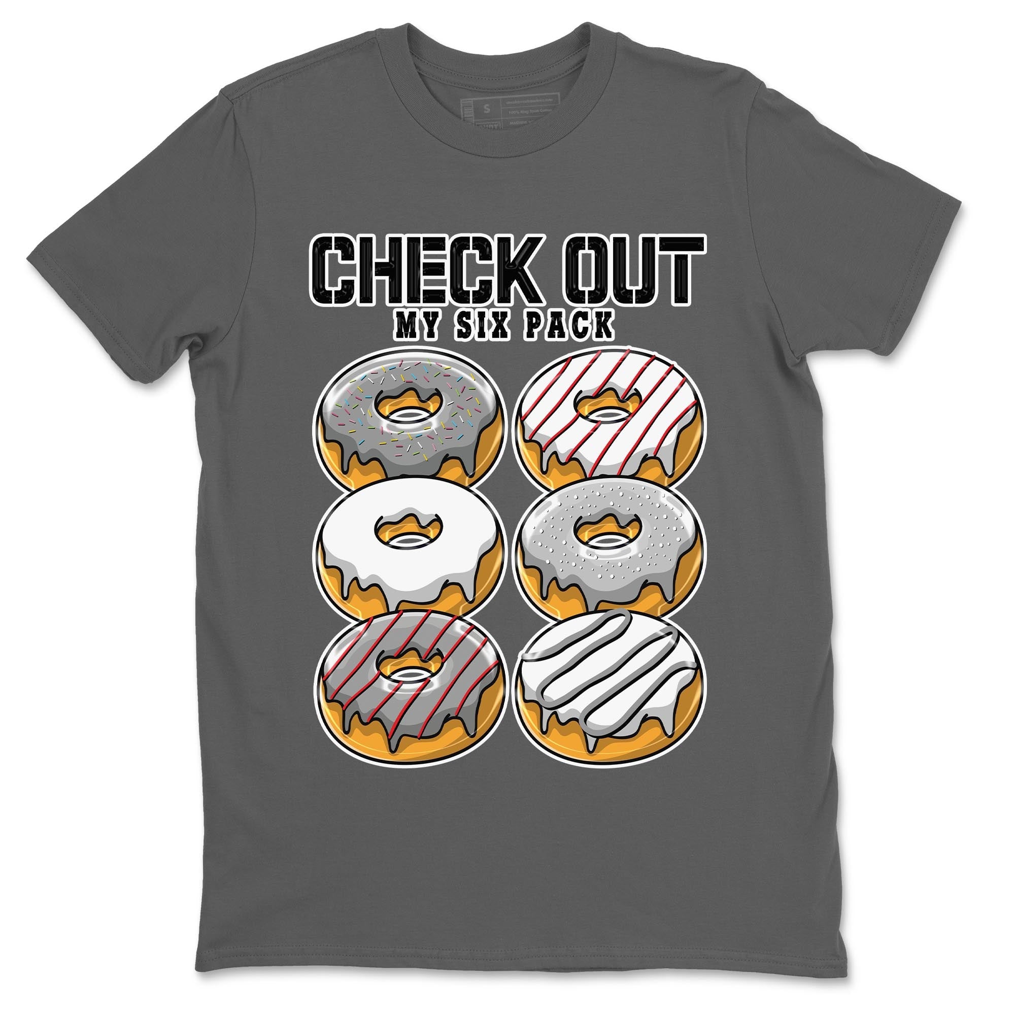 AJ13 Wolf Grey Sneaker Match Tees Check Out My Six Pack Sneaker Tees Air Jordan 13 Wolf Grey SNRT Sneaker Release Tees Unisex Shirts Cool Grey 2