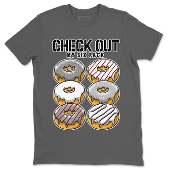 AJ13 Wolf Grey Sneaker Match Tees Check Out My Six Pack Sneaker Tees Air Jordan 13 Wolf Grey SNRT Sneaker Release Tees Unisex Shirts Cool Grey 2