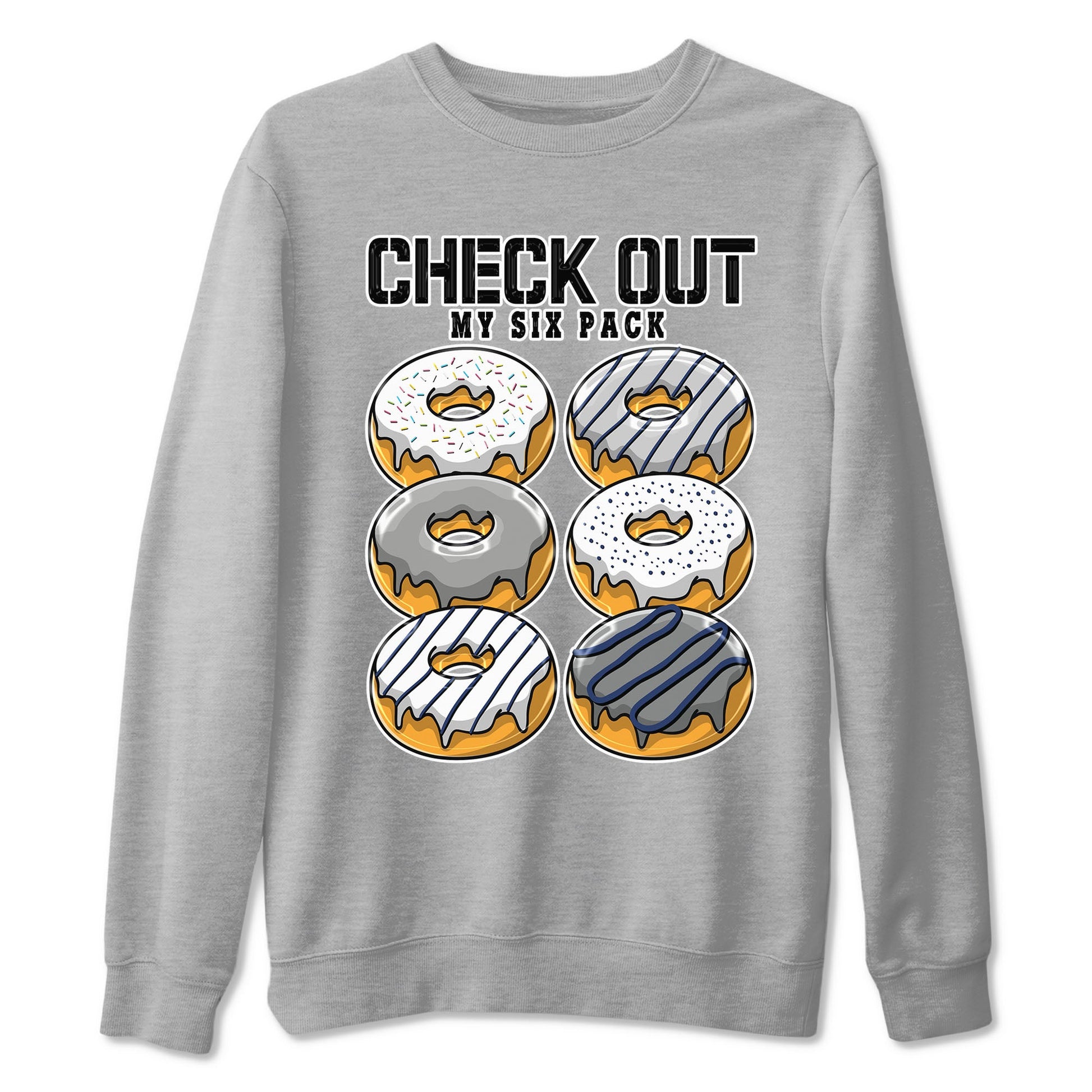 Air Jordan 3 Retro Midnight Navy shirt to match jordans Check Out My Six Pack sneaker shirt 3s Midnight Navy SNRT sneaker tees unisex crew neck cotton Heather Grey 2 crew neck shirt
