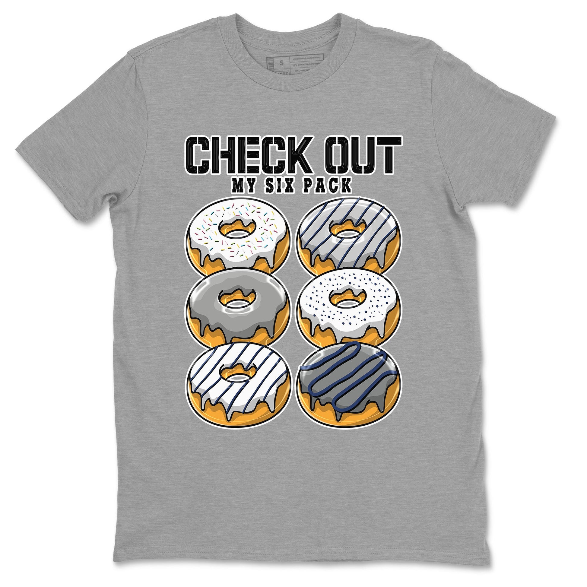 Air Jordan 3 Retro Midnight Navy shirt to match jordans Check Out My Six Pack sneaker shirt 3s Midnight Navy SNRT sneaker tees unisex crew neck cotton Heather Grey 2 crew neck shirt