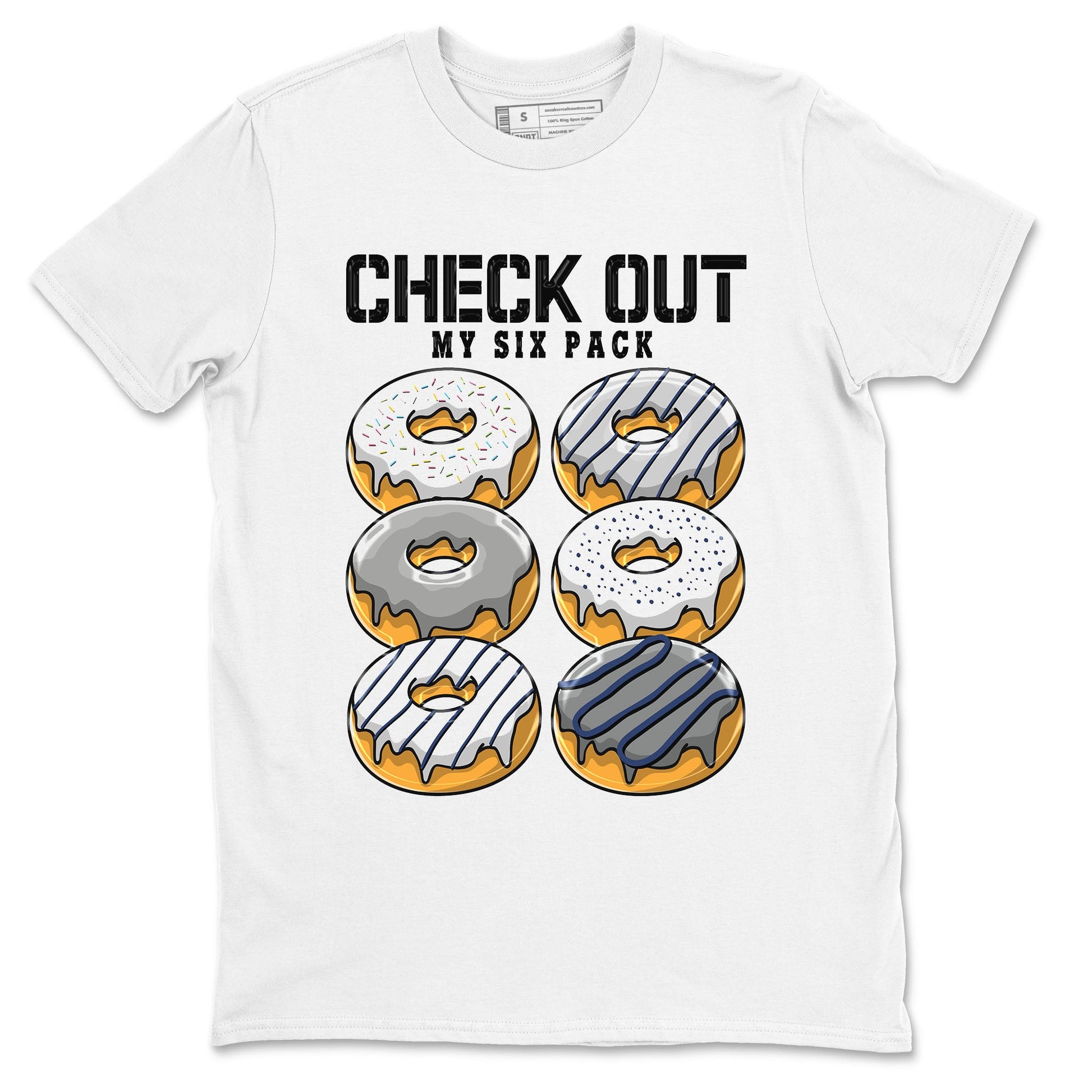 Air Jordan 3 Retro Midnight Navy shirt to match jordans Check Out My Six Pack sneaker shirt 3s Midnight Navy SNRT sneaker tees unisex crew neck cotton White 2 crew neck shirt