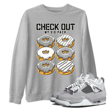 AJ4 Frozen Moments shirt to match jordans Check Out My Six Pack sneaker tees Crew Neck AJ4 Frozen Moments SNRT Sneaker Release Tees Unisex Casual Shirts Heather Grey 1 T-Shirt