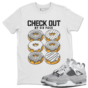 AJ4 Frozen Moments shirt to match jordans Check Out My Six Pack sneaker tees Crew Neck AJ4 Frozen Moments SNRT Sneaker Release Tees Unisex Casual Shirts White 1 T-Shirt