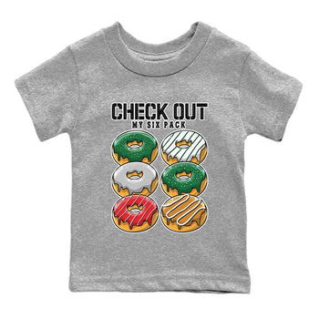 Jordan 4 Pine Green SB Sneaker Match Tees Check Out My Six Pack Sneaker Tees 4s Pine Green Nike SB Sneaker Tees Sneaker Release Shirts Kids Shirts Heather Grey 2