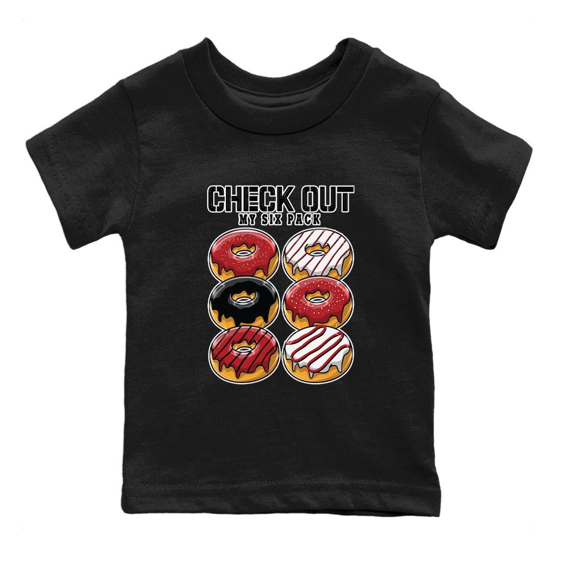 4s Red Cement shirt to match jordans Check Out My Six Pack sneaker tees Air Jordan 4 Red Cement SNRT Sneaker Release Tees Baby Toddler Black 2 T-Shirt