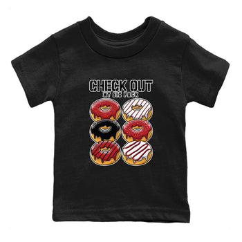 4s Red Cement shirt to match jordans Check Out My Six Pack sneaker tees Air Jordan 4 Red Cement SNRT Sneaker Release Tees Baby Toddler Black 2 T-Shirt